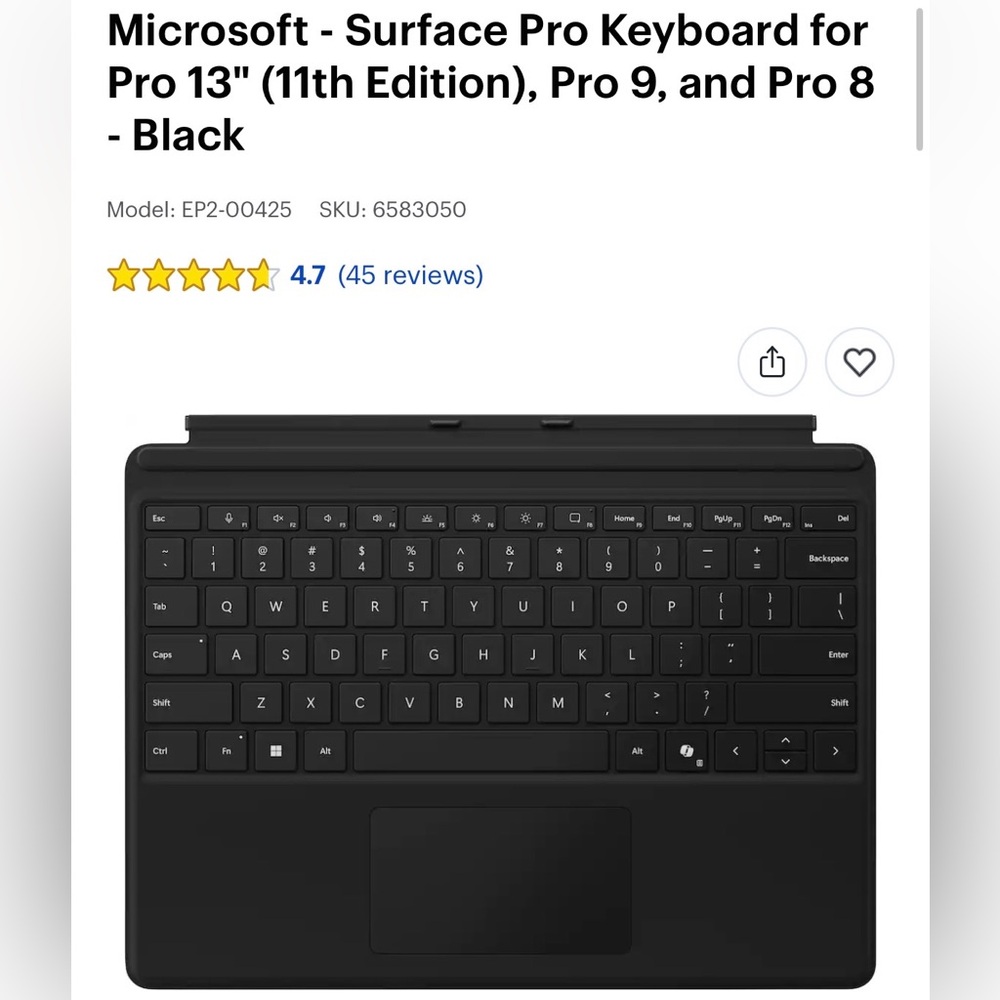 Microsoft Surface Pro Keyboard - Black